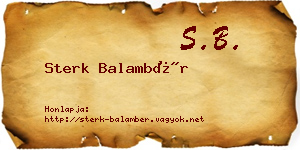 Sterk Balambér névjegykártya
